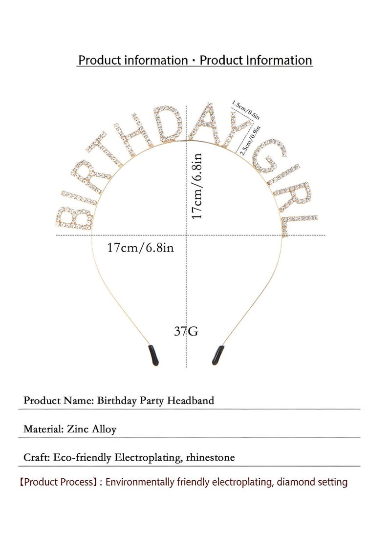 AuliceVerse 3 Sparkling Birthday Star Set | Sparkling Rhine Stone Belt+Birthday Belt+Crown Pin | Integrated Party Style, Women's Birthday Party Supplies - Image 3